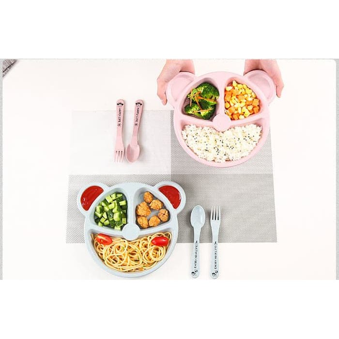 piring makan anak set motif lucu - set piring makan anak motif unik