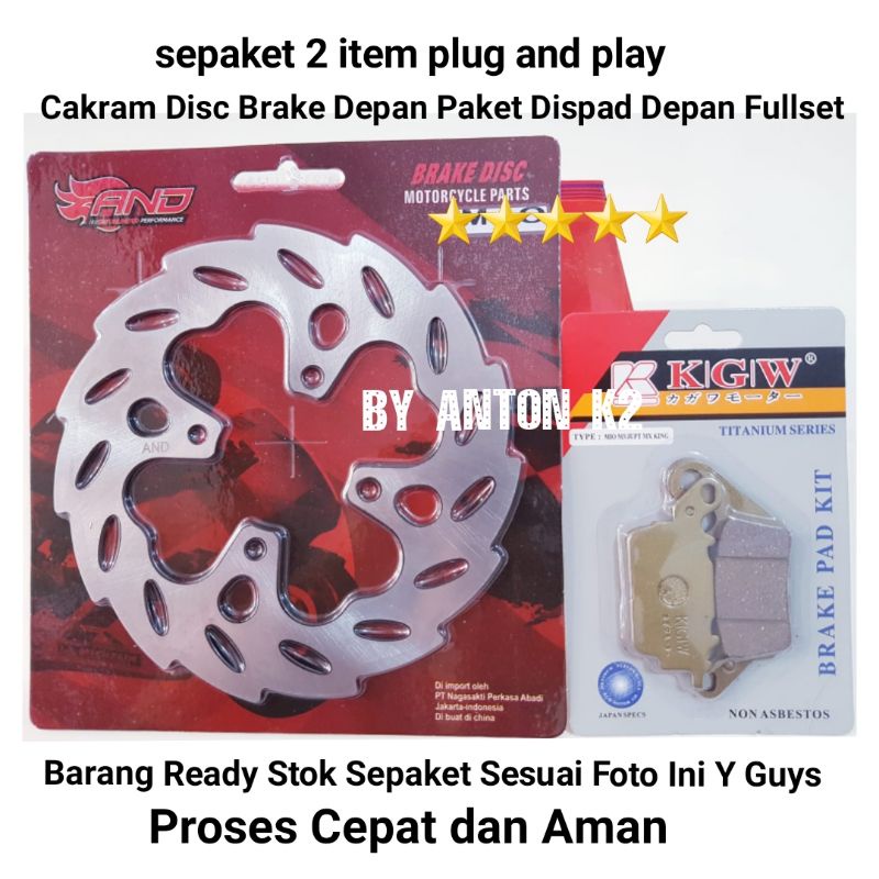 PIRINGAN CAKRAM DISC DEPAN PAKET DISPAD KAMPAS REM MOTOR XEON CARBU/XEON KARBU/XEON LAMA/XEON GT/XEO
