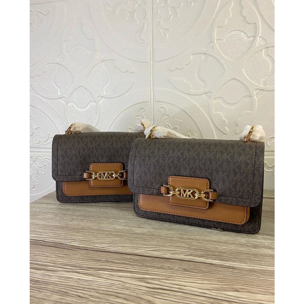 Tas Michael Kors Heather Crossbody Sign Brown New Original