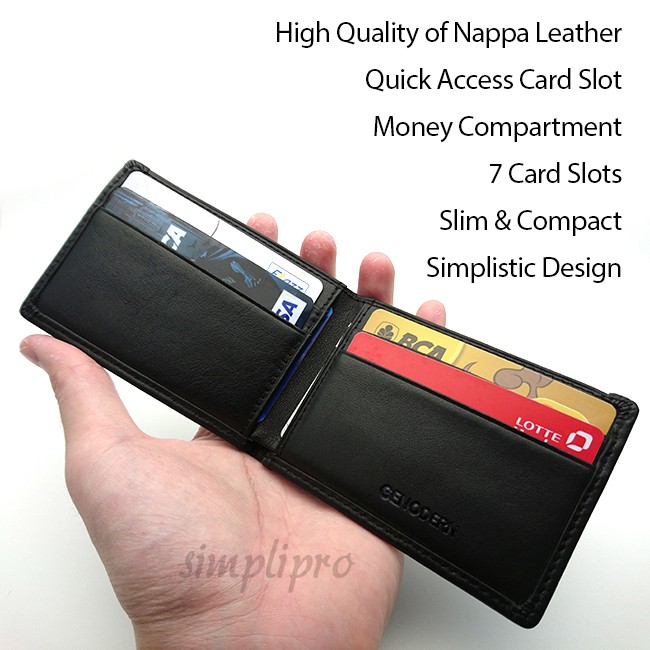 Dompet Kulit Pria Tipis Mini Slim Wallet (Kulit Sapi Asli)