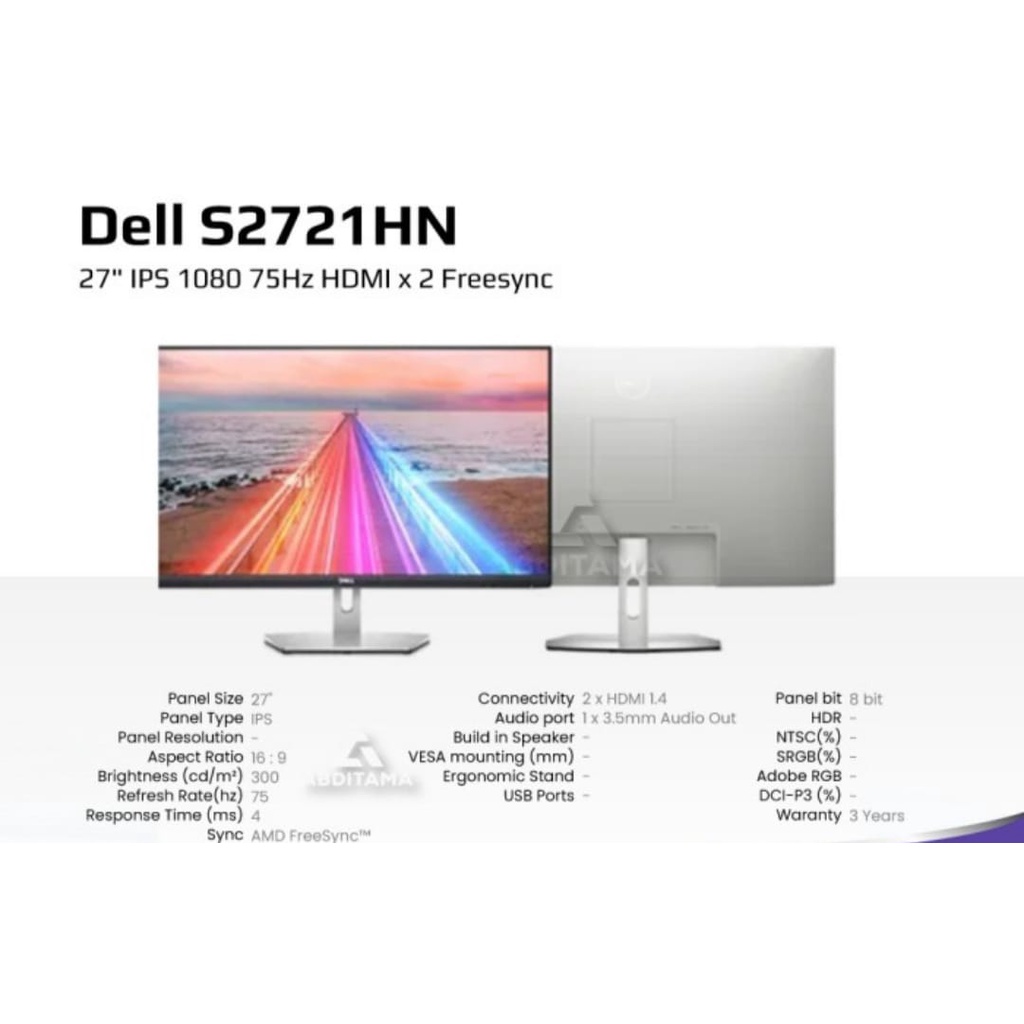 LED Monitor DELL S2721HN FULL HD IPS 75HZ