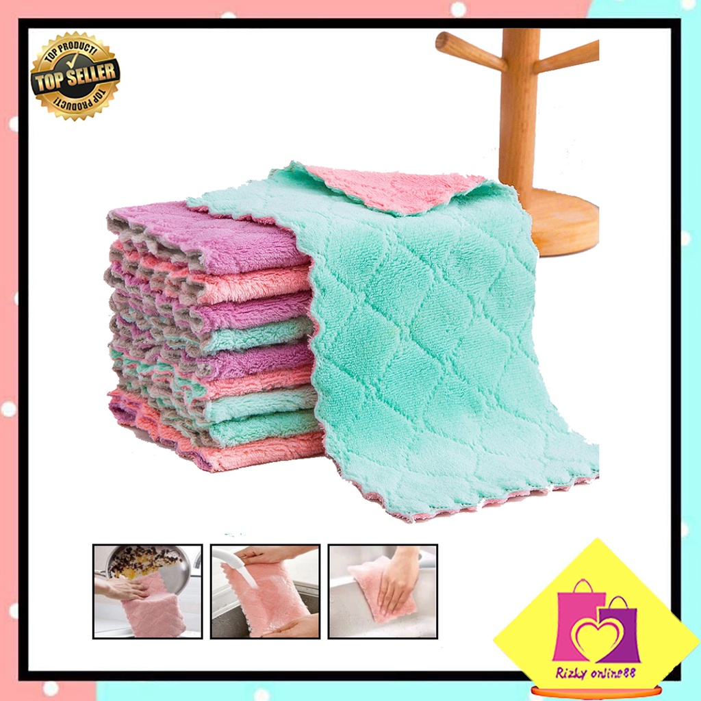 rizkyonline88 kain lap microifiber kain lap dapur kain serbet