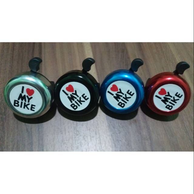 Bel I ❤ MY BIKE / bel sepeda / lonceng sepeda (sepeda lipat, mtb, fixie, mini, anak) ready medan.