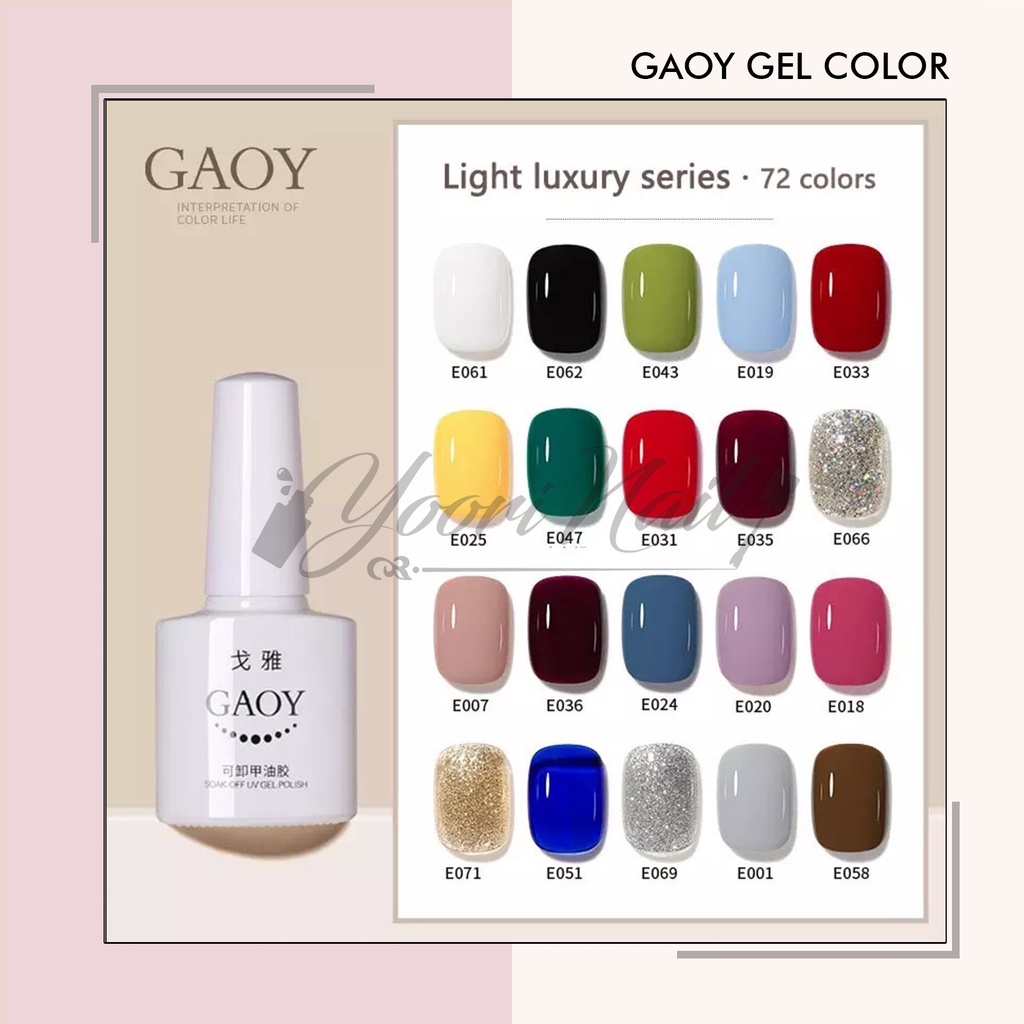 Gaoy color (E037-E072) gel polish light luxury series nail art gel kutek gel