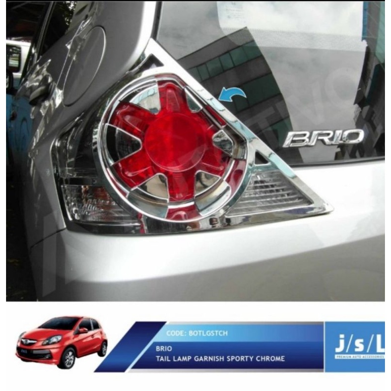 Garnish lampu belakang chrome BRIO 2013-2015