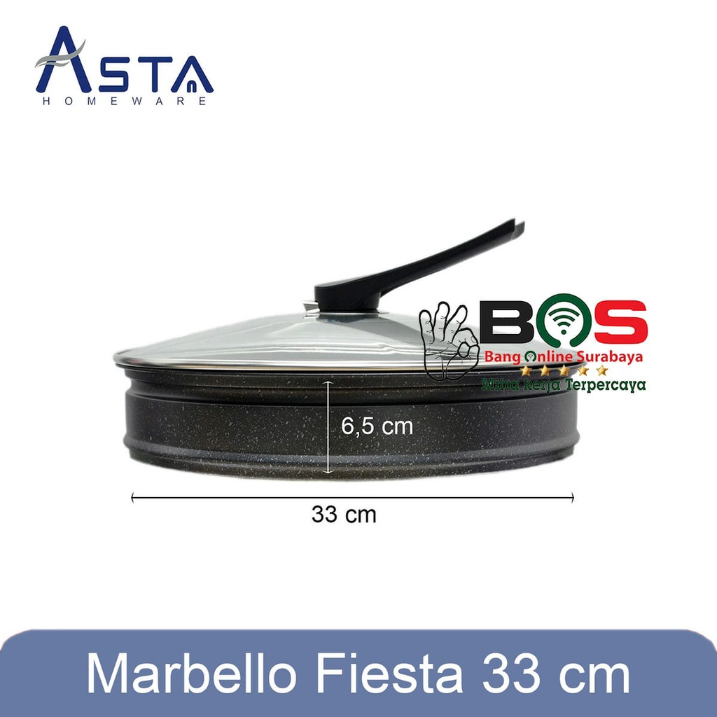 Steamer Panci Wajan ASTA MARBELLO Fiesta 33 CM Wokpan Goreng ASTA