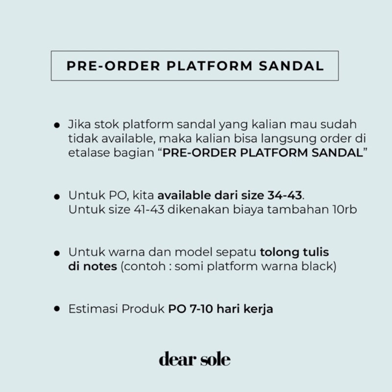 [DEAR SOLE] COZY PLATFORM / SEPATU HEELS  WANITA/ SANDAL PLATFORM