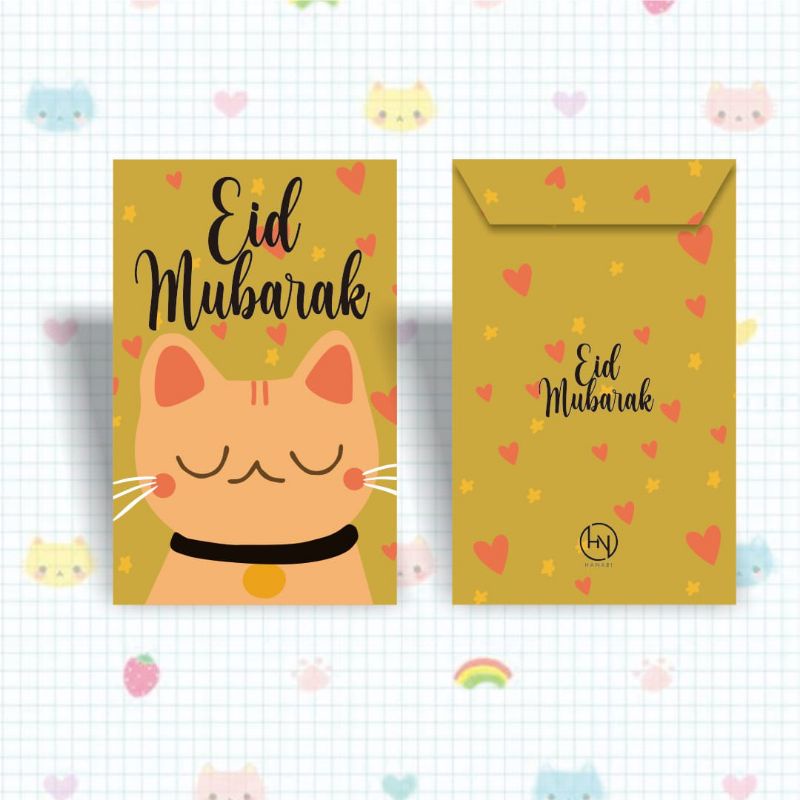 

Amplop Lebaran IDUL FITRI Eiid mubarok Motif Kucing eid envelopes hampers lebaran murah