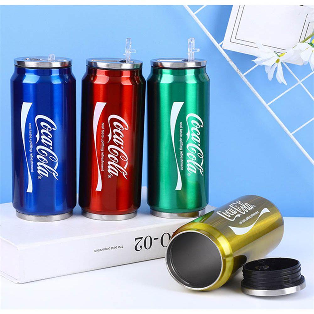 Solighter Termos Cangkir Hadiah Natal Baru Cola Sedotan Stainless Steel Botol Air Minum Mug Kopi Insulated Cup