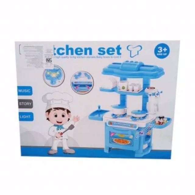  MAINAN  MASAK  MASAKAN  KITCHEN SET BIRU COOKING SET BIRU 