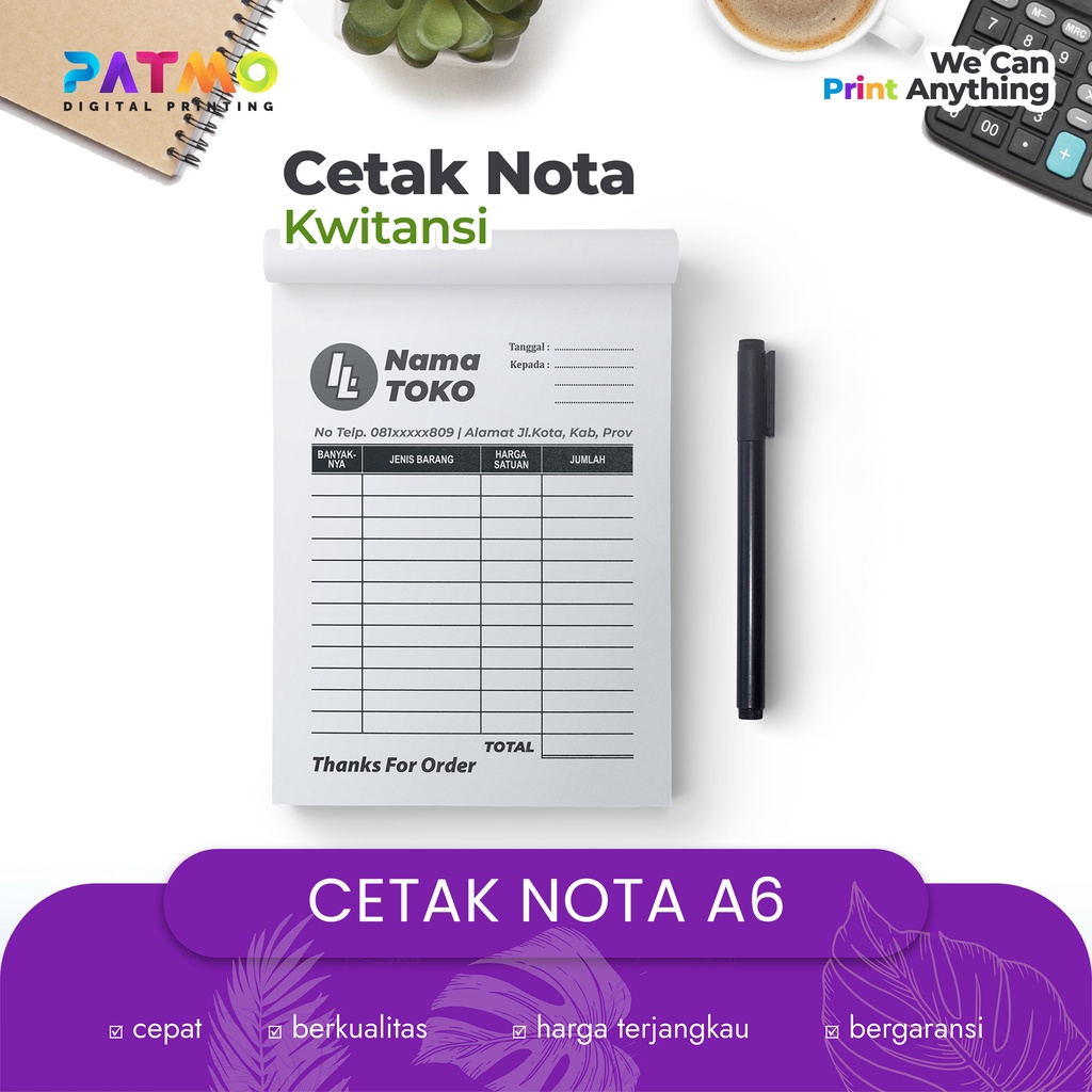 

Nota Custom Ukuran 1 Warna 1 RIM