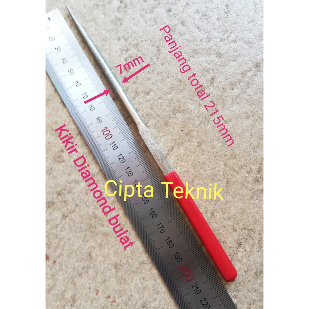 Kikir Diamond Bulat 7mm x panjang 215mm Kikir intan 7 mm