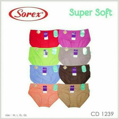 SOREX 1239 (6 pcs)- GROSIR CELANA DALAM ( UNDERWEAR) WANITA SOREX
