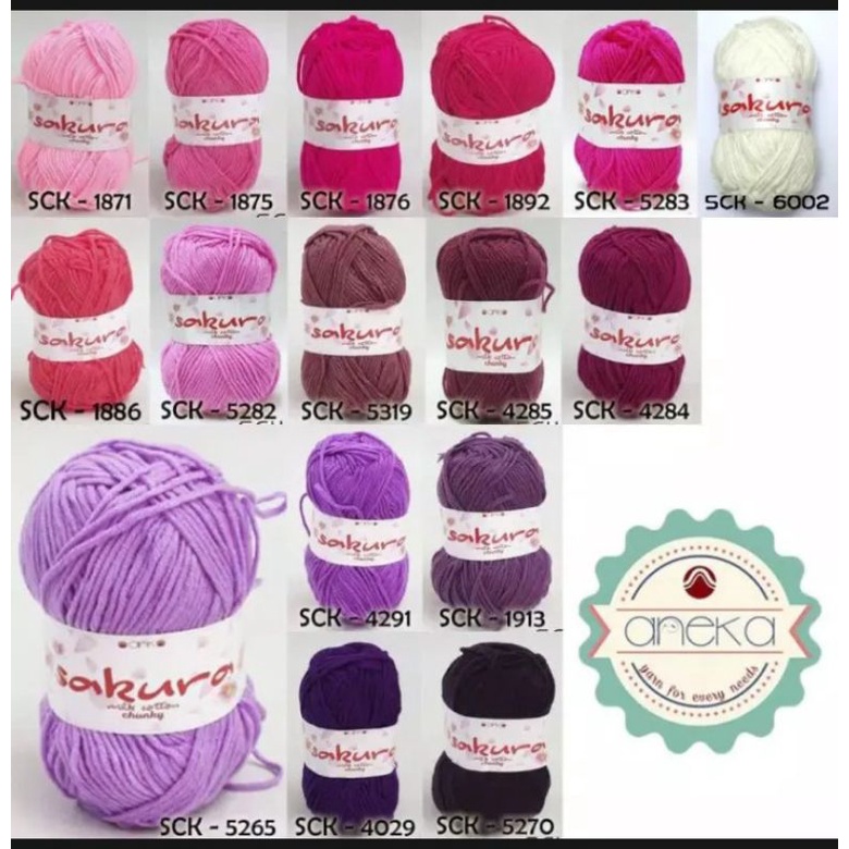 KATALOG - Benang Rajut Bahan Katun Susu Sakura Milk Cotton Chunky PART