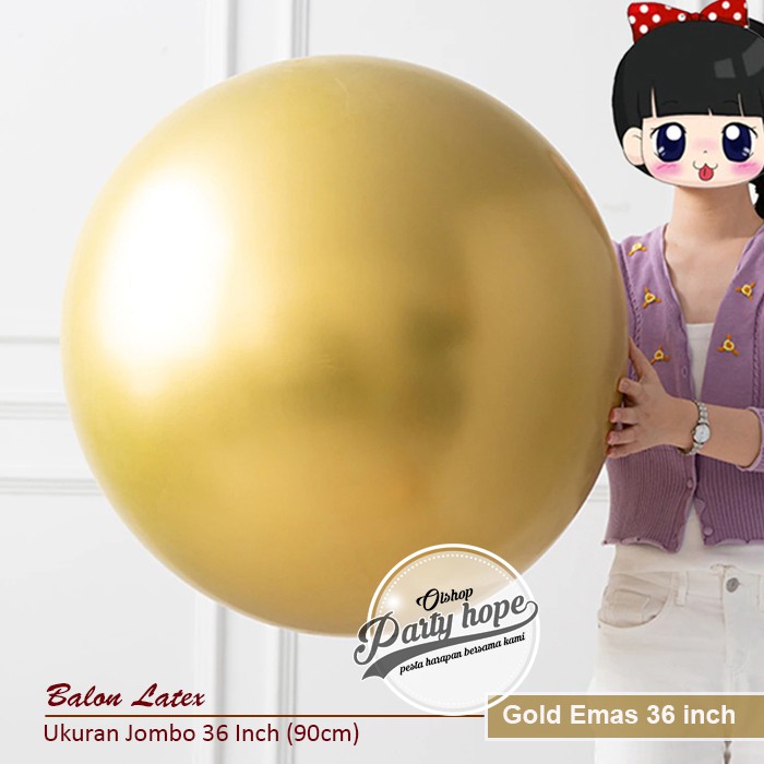 balon latex GOLD jumbo / pastel dekorasi 36 inch / balon jumbo 36 inch
