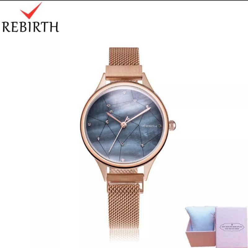 Jam tangan Casual wanita Fashion analog Rebirth 086 Rante Pasir Magnet
