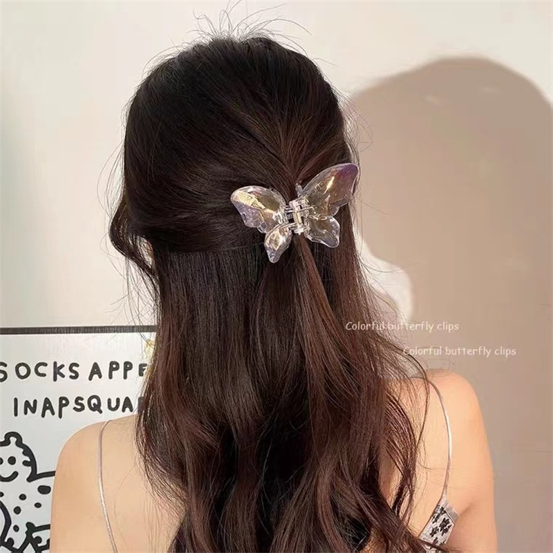 AY(CN) Butterfly Jepit Rambut Bentuk Kupu-Kupu Bahan Akrilik Untuk Wanita