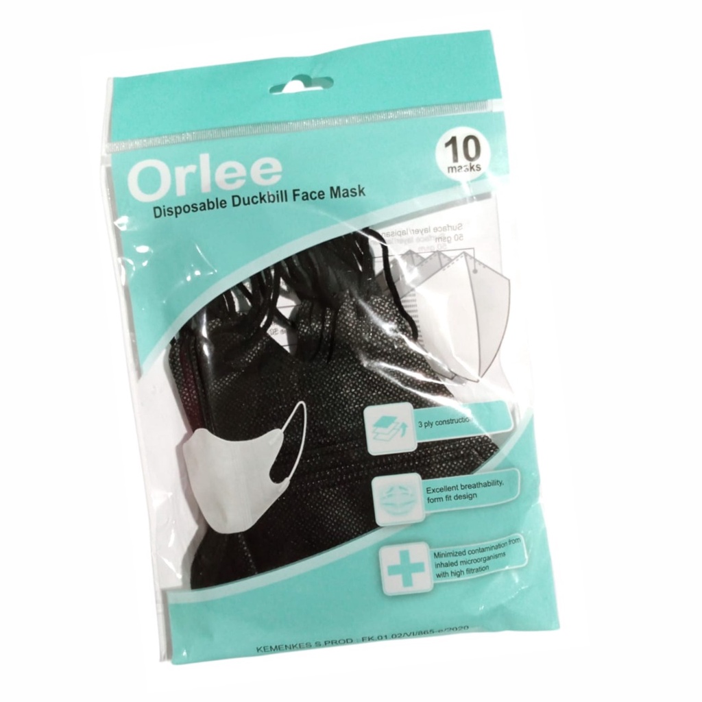 Ready Orlee Masker Duckbill Earloop (Disposable Duckbill Face Mask) 1 pack isi 10 pcs