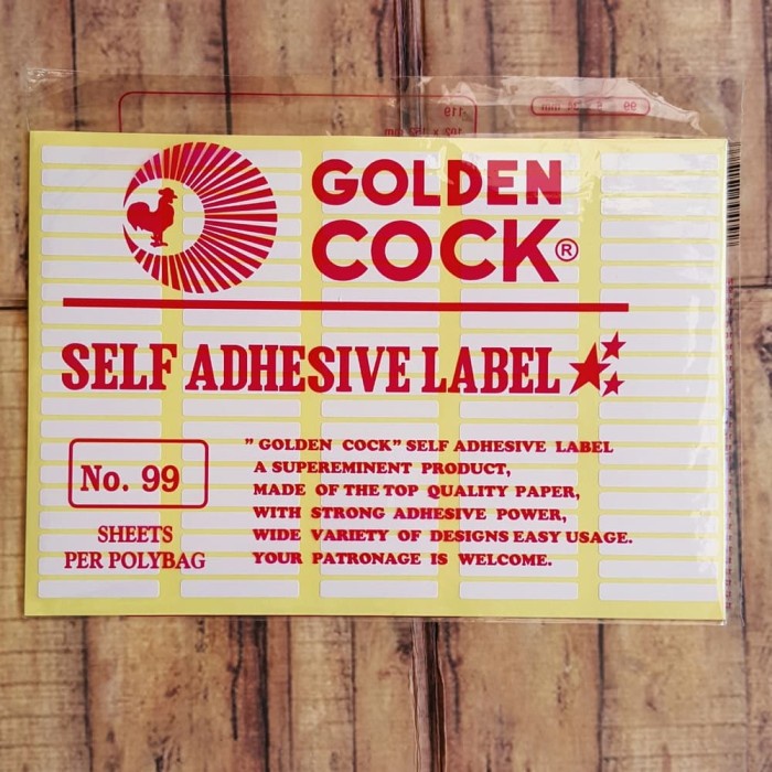 Label Golden Cock No. 99 - Self Adhesive Label 99 - Correction Sticker