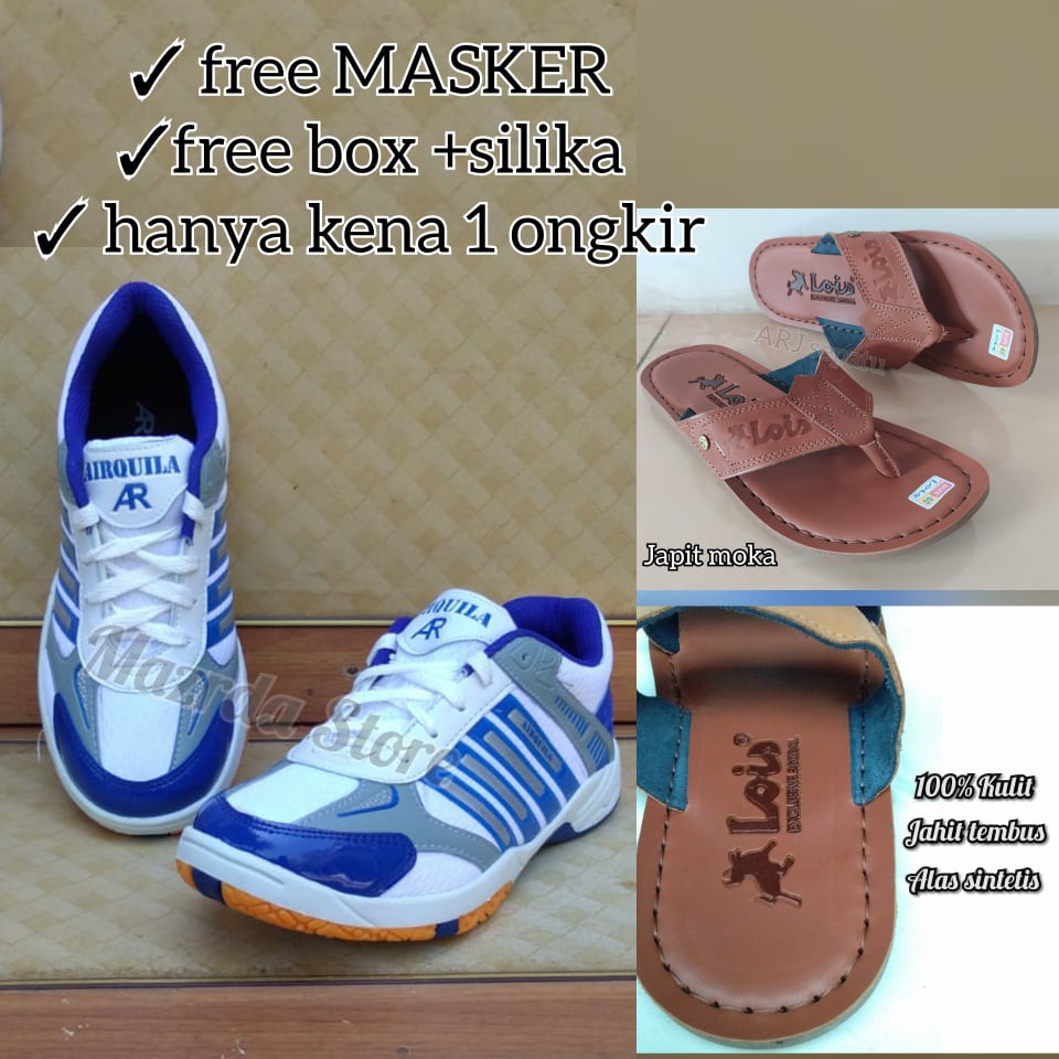 FLASH SALE !!! [COD] SEPATU SPORT /BADMINTON /GRATIS SANDAL/JAHIT SOL/ TERLARIS