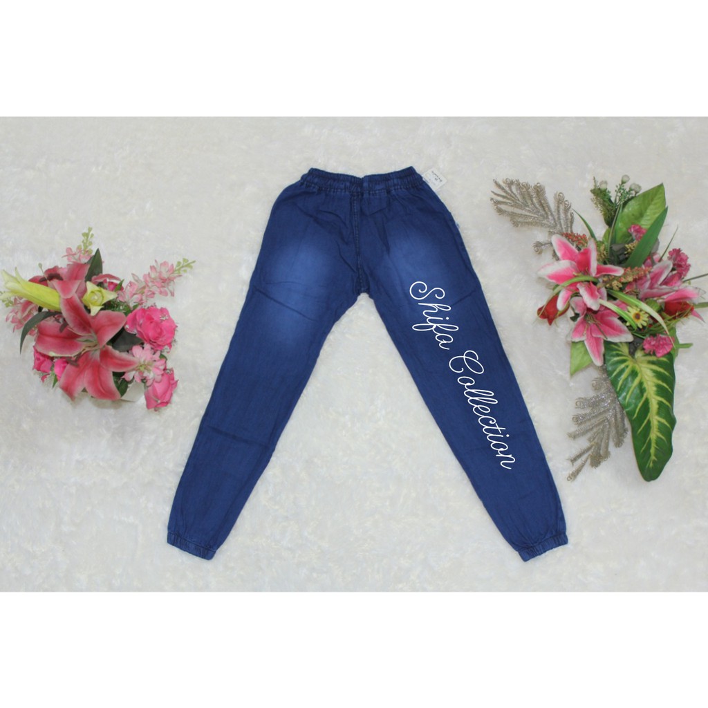 Celana Jeans / Joger Jeans / Celana Panjang / Celana Joger Anak Perempuan Boneka LED  Size M. L. XL Dan 24. 25  26 (Usia 7-13 tahun)