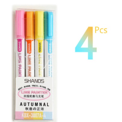 

Eklusif 4 Set -Colors Double Lines Contour Color Art Pen Markers Pen Stationer Limited