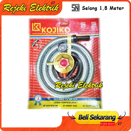 Kojiko Selang &amp; Regulator Paket 1.8 Meter SNI Terbaru - Anti Bocor Hemat Gas Tahan Lama