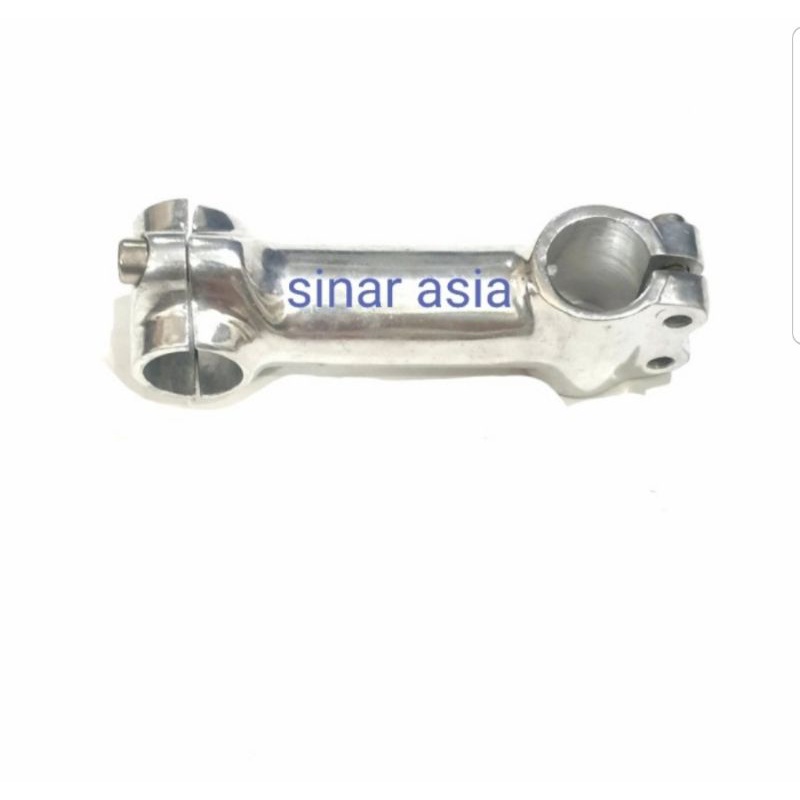 Tiang stang / stem alloy sepeda 25.4/25.4mm (panj 15cm) - silver chrome