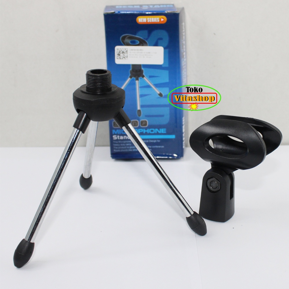 STAND MIC MEJA KAKI 3 / DEKS STAND MIKROPON PORTABLE MINI MIK HOLDER