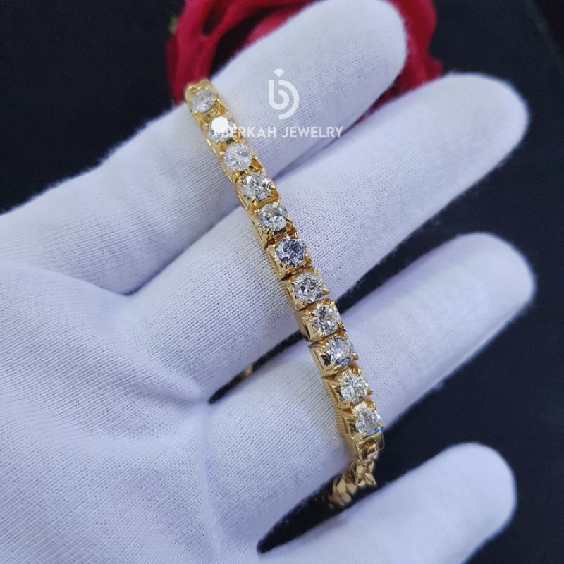 Gelang Emas Berlian Asli 3,50 carat Bersertifikat keaslian natural diamond