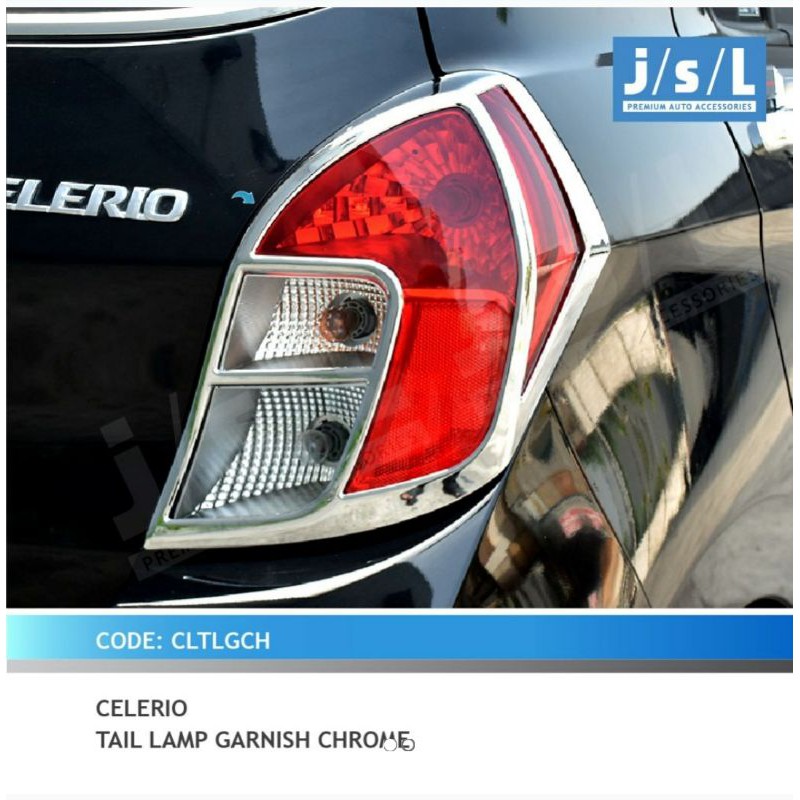 garnish lampu belakang Suzuki Celerio / tail lamp garnish Chrome + Hitam