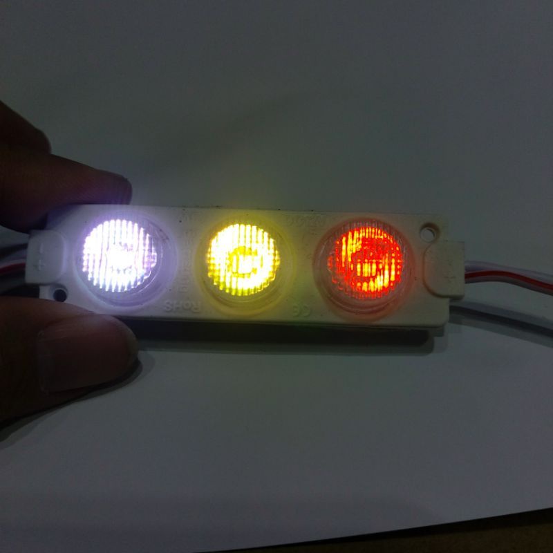 Lampu LED 3 Mata Jumbo RGB (Red Green Blue) 12V / 24V