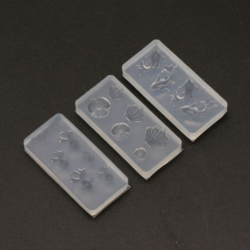 Moonlight&quot; 3Pc Mini Size Goldfish Lotus Leaf Earrrings Water Dag DIY Resin Jewelry Mold Kit