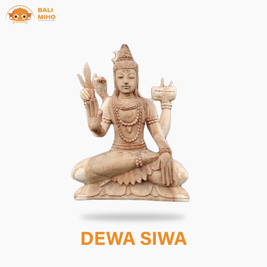 Patung Dewa Siwa Tangan 4 - Patung Dewa Siwa Kayu - Patung Siwa Kayu - God Shiva Statue - Patung Mah