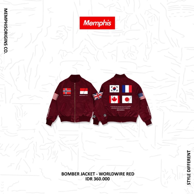 BOMBER JACKET - WORLDWIRE RED