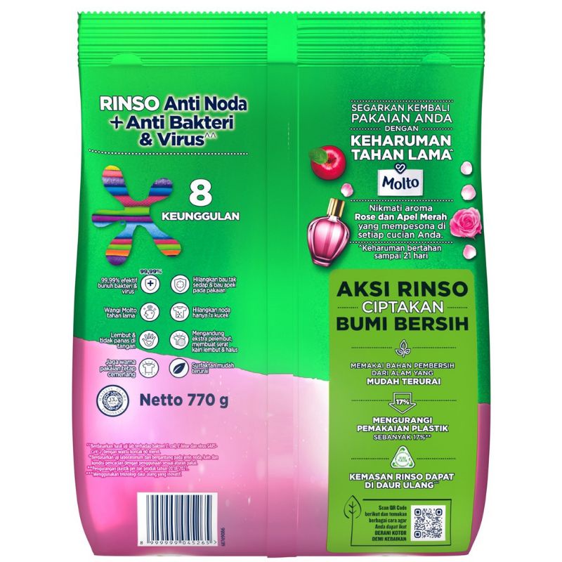 DETERJEN BUBUK POWDER DETERGENT ANTI NODA / RINSO  / DETERJEN