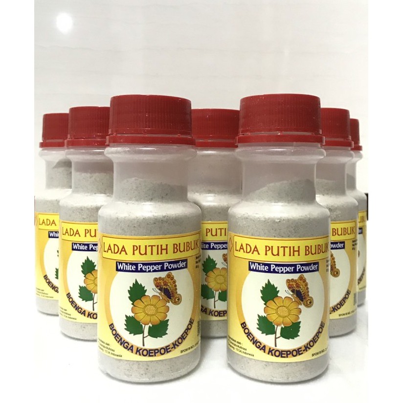 

LADA PUTIH BUBUK BOENGA KOEPOE KOEPOE 85 GR (BUNGA KUPU KUPU)