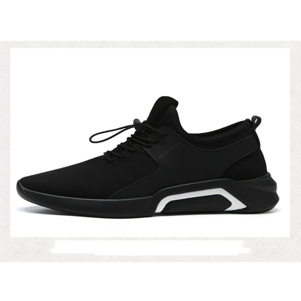 Sepatu Sneakers Import Pria Running HR113-Hitam