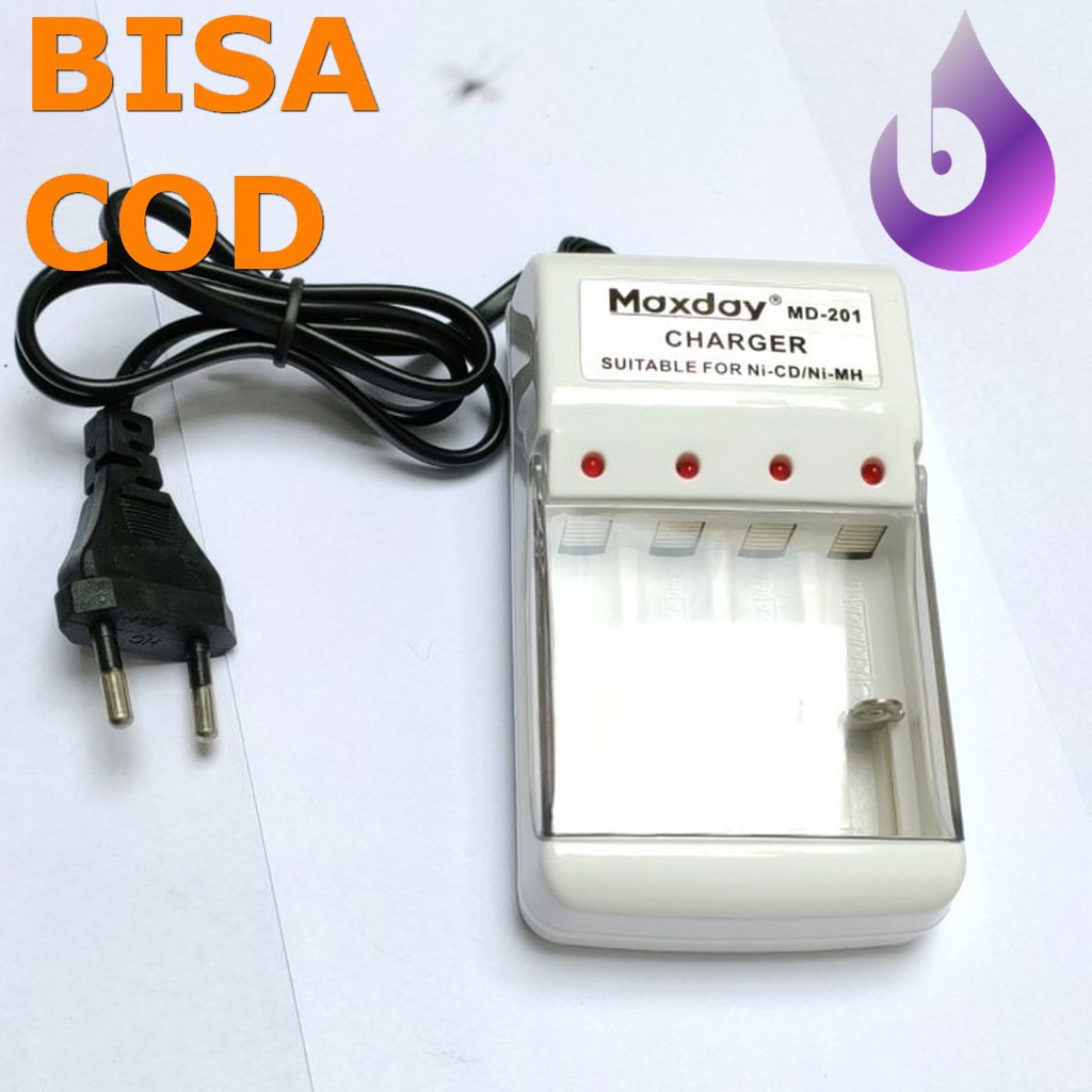 Cas Batrei Charger battery AAA A3 AA A2 4 Slot Maxday Original