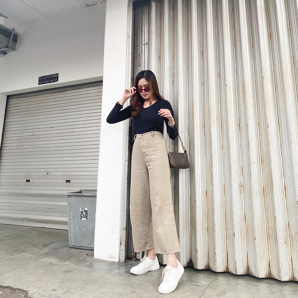 Celana Panjang HW Kulot Jeans Boyfriend Jeans Korea Jeans Celana Jeans Impor