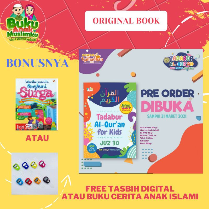 TADABBUR Al-Qur'an FOR KIDS JUZ 30 ( PILIH BONUS )