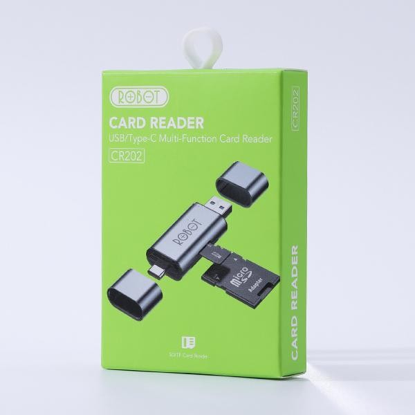 Robot CR202 2in1 OTG USB 3.0 USB-C Micro SD Card Reader