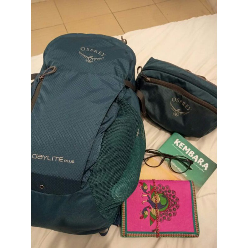 Sepaket Osprey daylite plus + daylite waist dan raincover eigerindo second