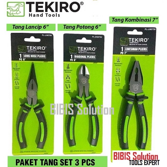 Tang TEKIRO Tang Set Isi 3 Pcs Tang Bagus 6 Inch Tang Kombinasi Potong Lancip Multifunction Tools