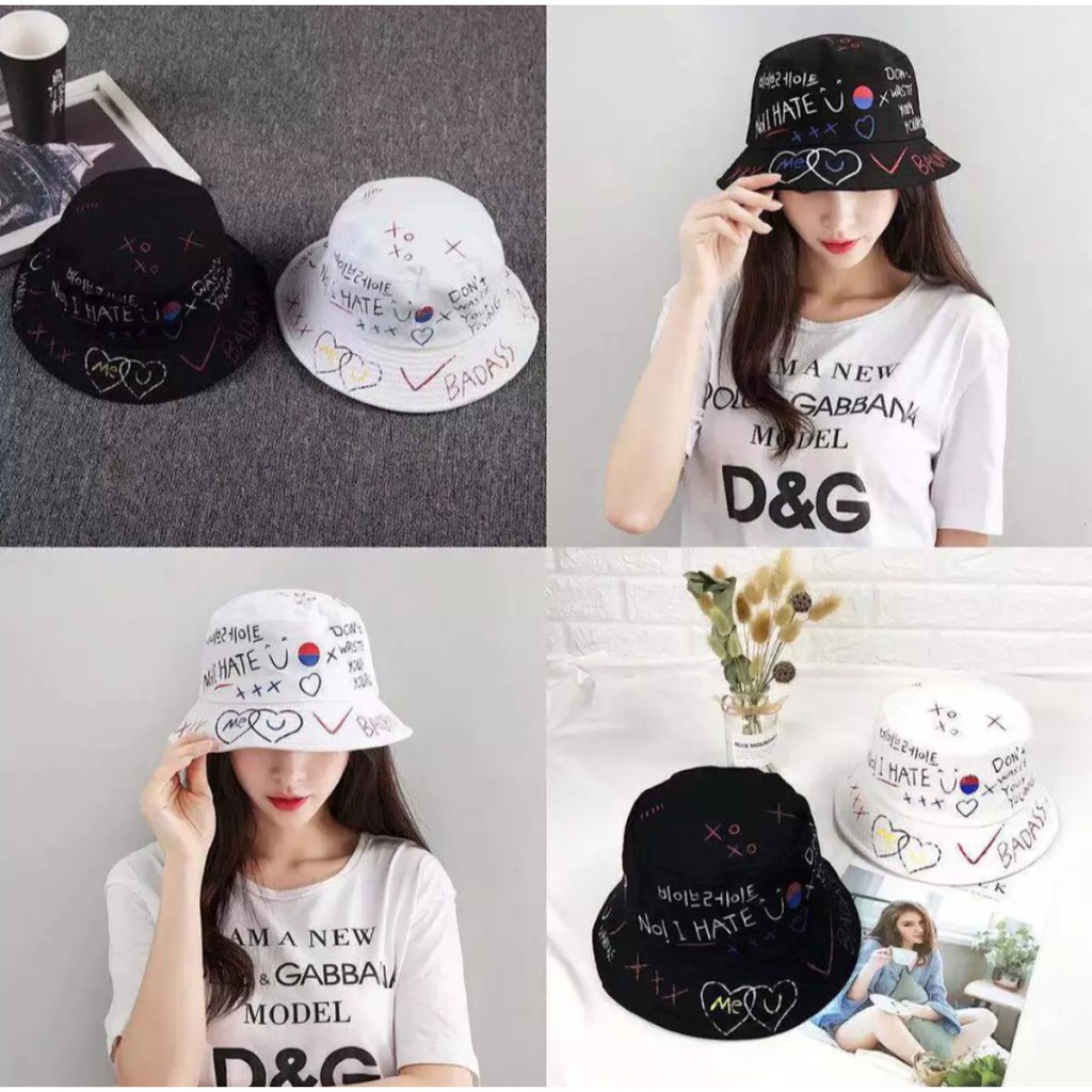 topi bucket badas terbaru  fashion pria/wanita kekinian (COD) Bayar Ditempat