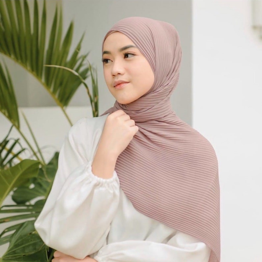 Alny Hijab - Pashmina Plisket Lidi Jahit Tepi/Pashmina Pleated/Pashmina Plisket Shawl