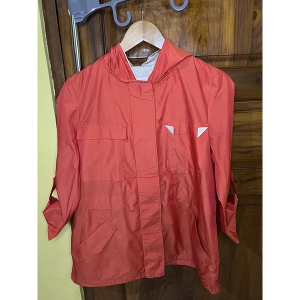 coral windbreaker thrift jacket