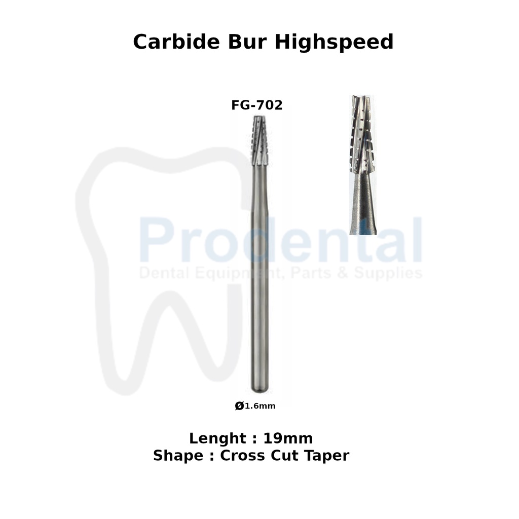 Dental Bur Tulang Carbide Tungsten Fissure High Speed FG702 Bur Crown Remover Bur Bongkar Crown seperti SS White