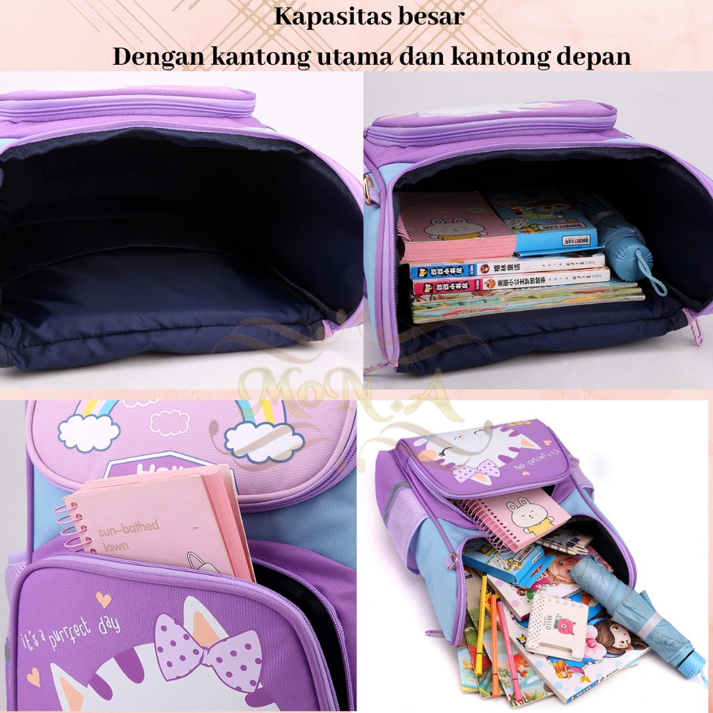 [MTOYS]  Tas Ransel Anak Cewek Import Motif  Imut + FREE Tempat Pensil Waterproof - Kualitas Premium - M0185