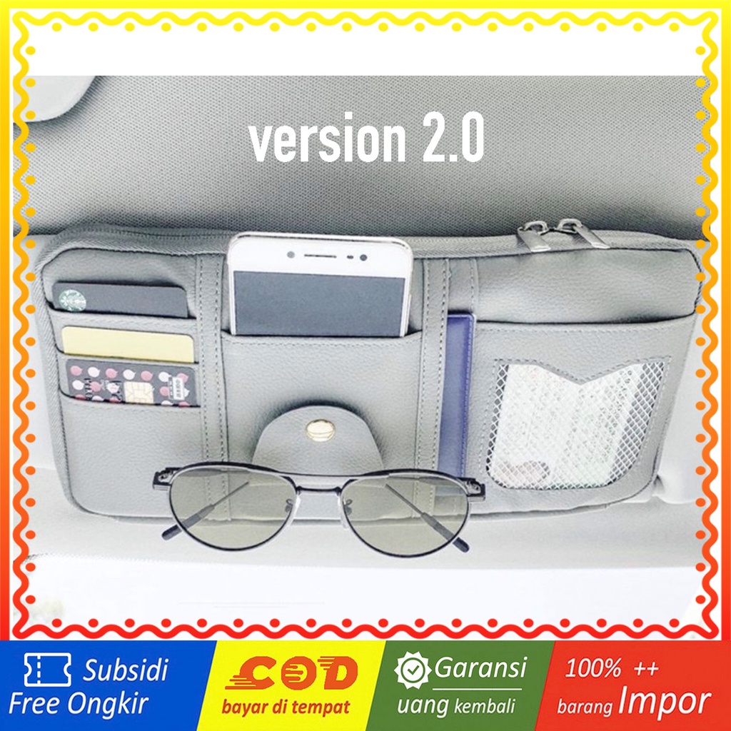 WRF38B Sunvisor Version 2.0 Tempat Dokumen Uang Kartu Mobil Bahan Kulit Leather PU Impor TKM